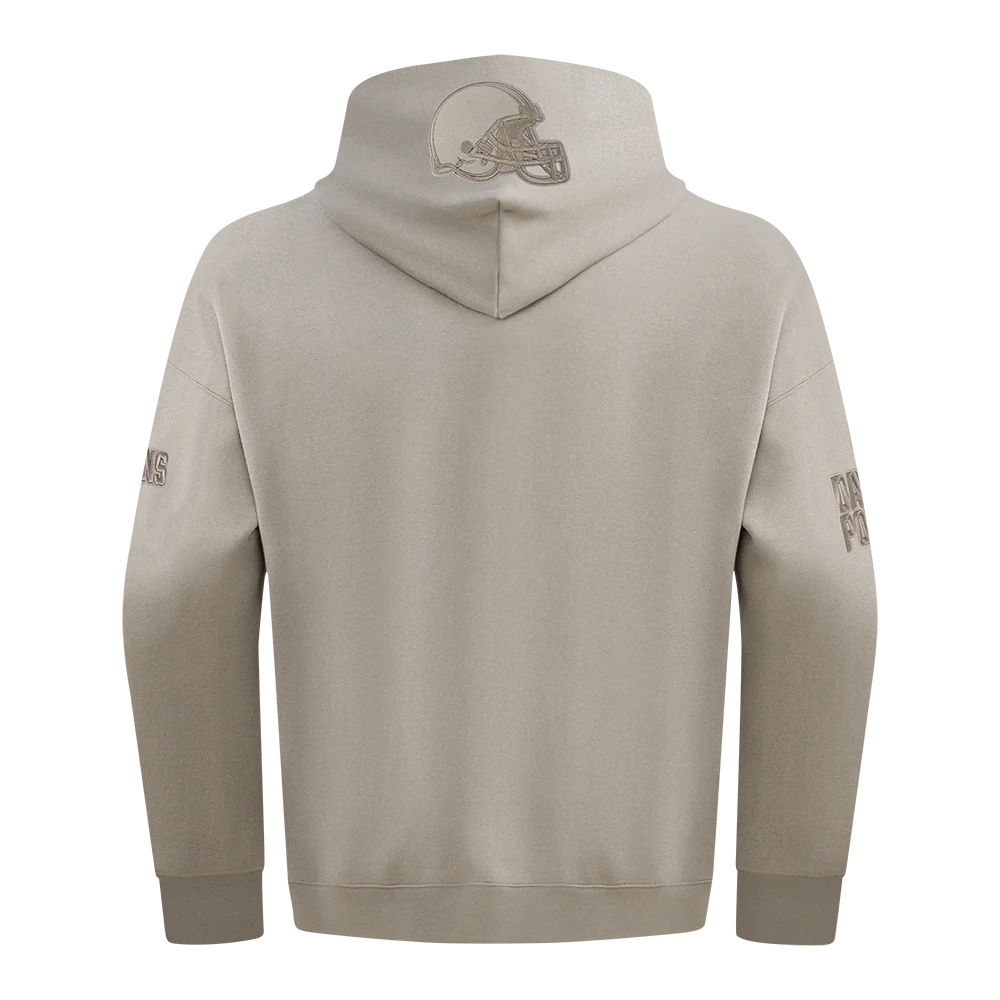 NFL CLEVELAND BROWNS NEUTRAL MEN'S DROP SHOULDER FLC PO HOODIE (TAUPE) - Image 3