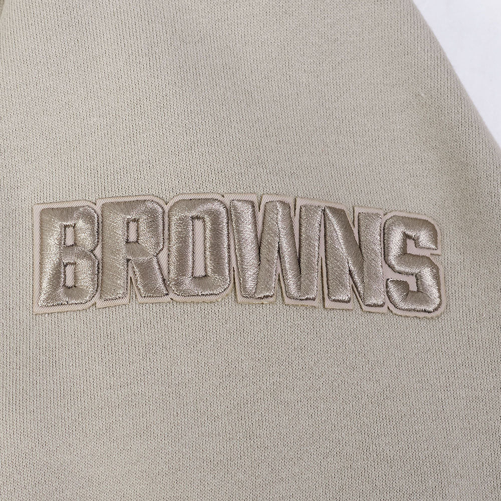 NFL CLEVELAND BROWNS NEUTRAL MEN'S DROP SHOULDER FLC PO HOODIE (TAUPE) - Image 7