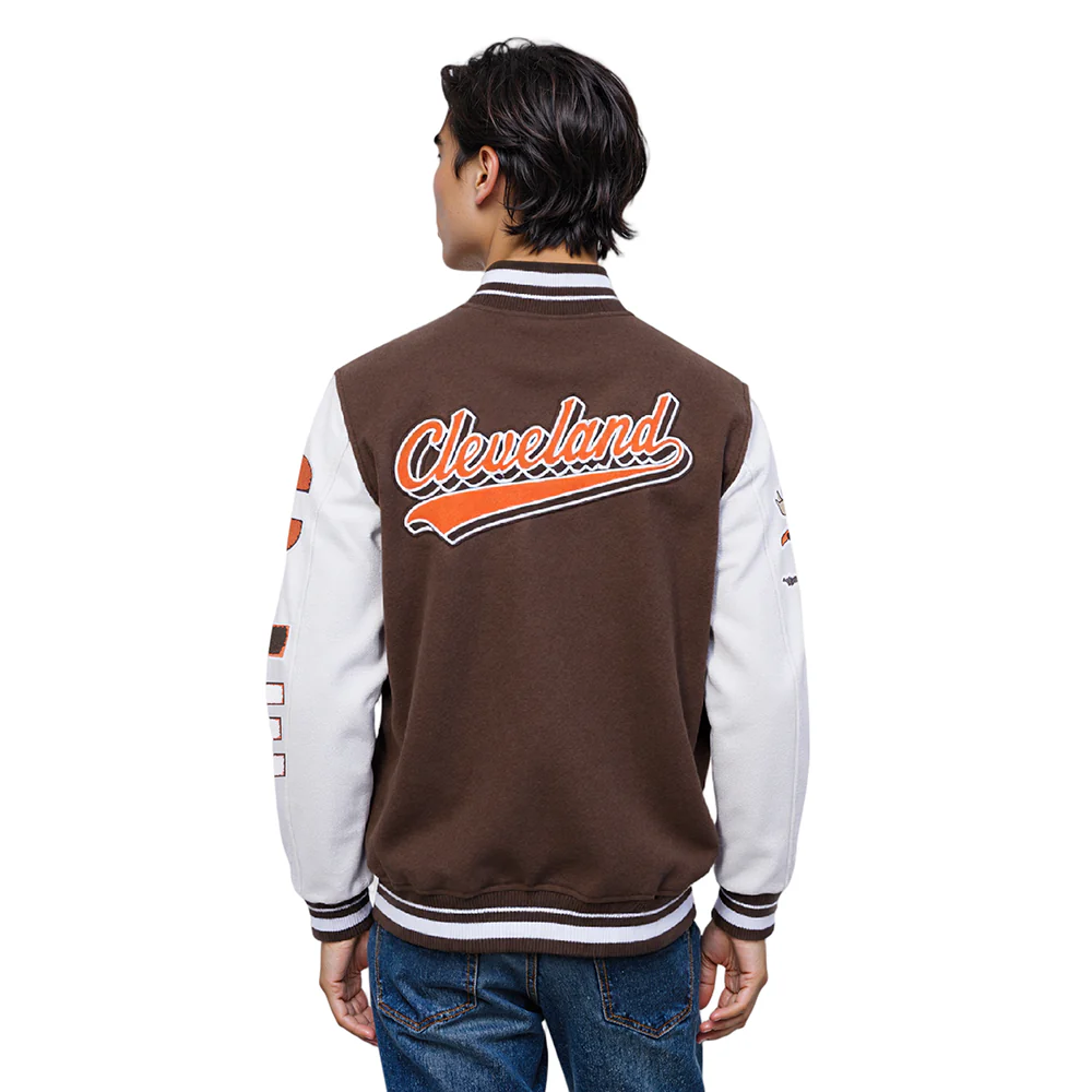NFL CLEVELAND BROWNS SCRIPT TAIL MEN'S RIB WOOL VARSITY (BROWN/WHITE) - Image 2