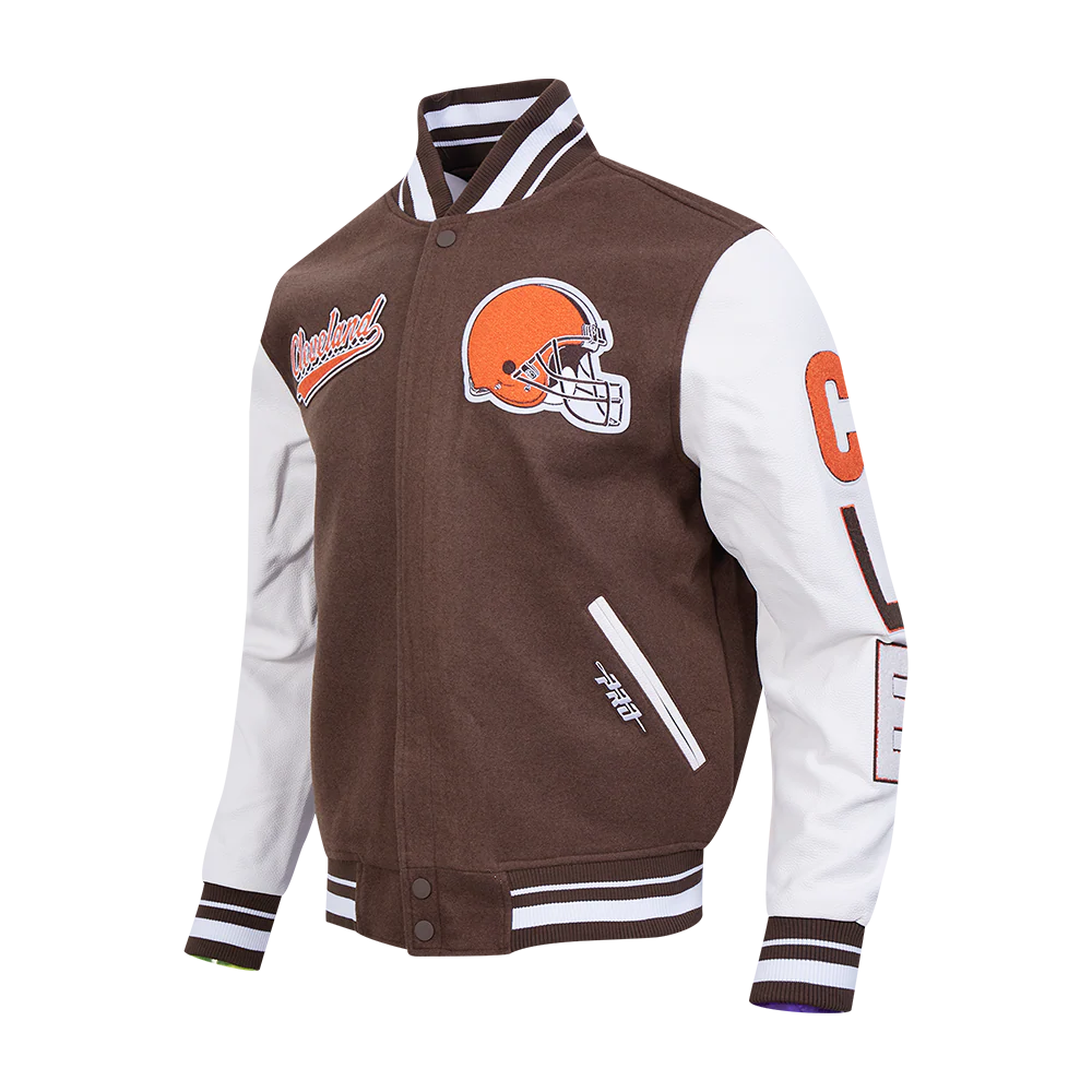 NFL CLEVELAND BROWNS SCRIPT TAIL MEN'S RIB WOOL VARSITY (BROWN/WHITE) - Image 4