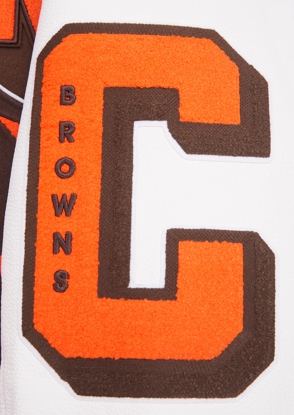 NFL CLEVELAND BROWNS MASHUP MEN'S RIB WOOL VARSITY JACKET (BROWN/WHITE) - Image 10