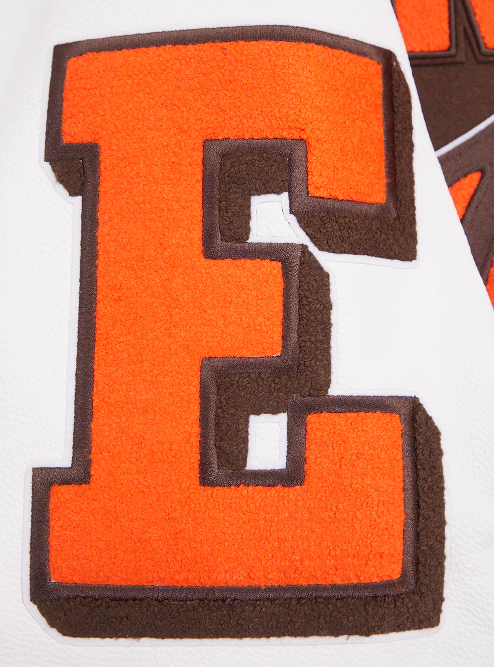 NFL CLEVELAND BROWNS MASHUP MEN'S RIB WOOL VARSITY JACKET (BROWN/WHITE) - Image 11