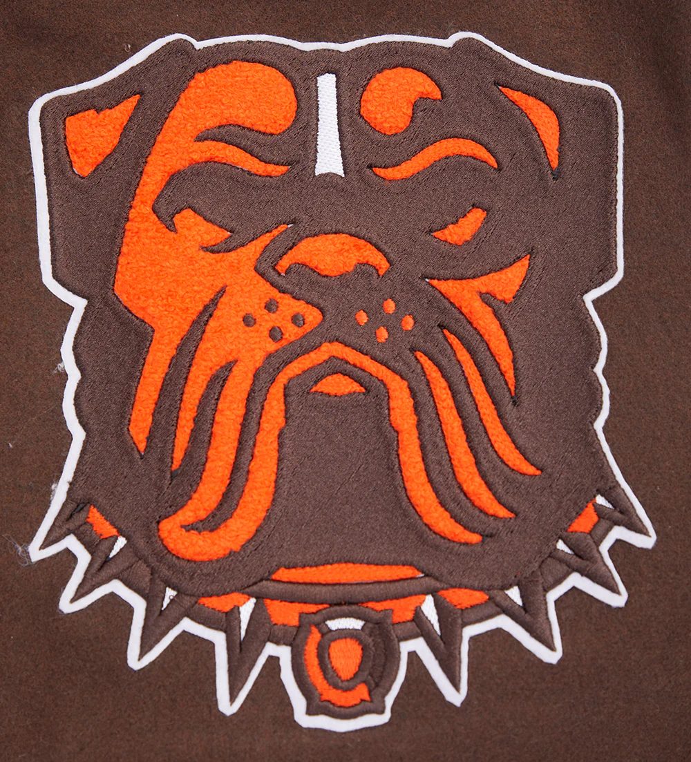 NFL CLEVELAND BROWNS MASHUP MEN'S RIB WOOL VARSITY JACKET (BROWN/WHITE) - Image 14