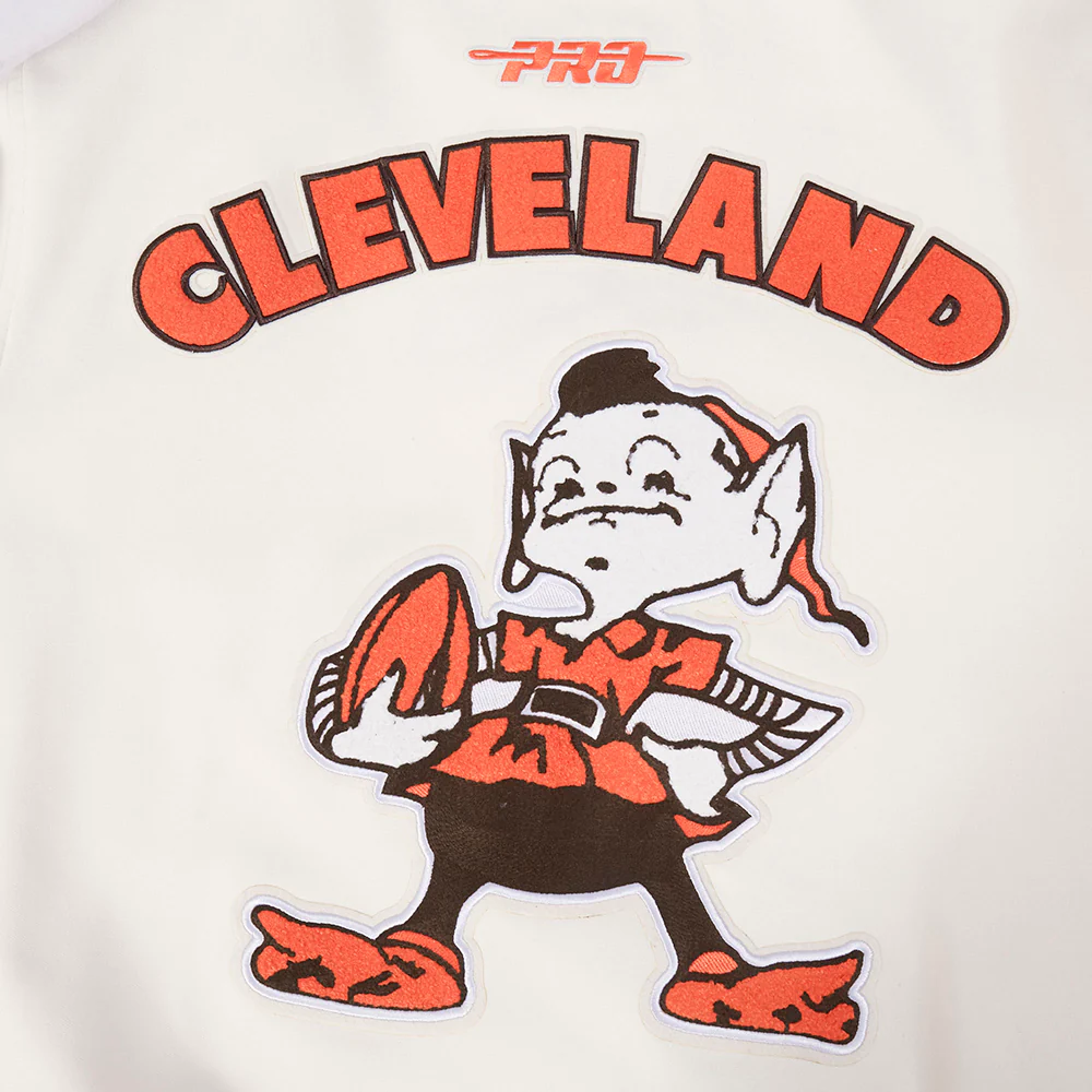 NFL CLEVELAND BROWNS PRO GAME DAY MEN'S RETRO JACKET (EGGSHELL/TAUPE/EGGSHELL) - Image 10