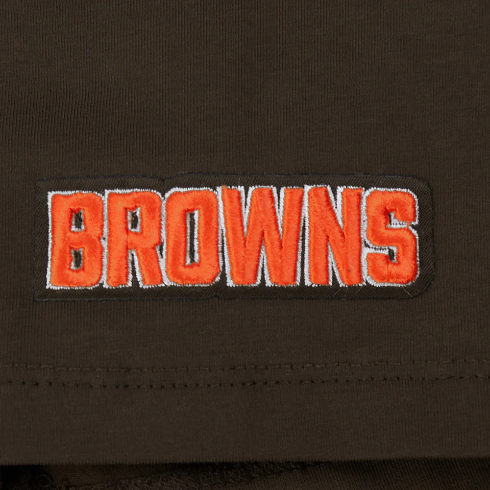NFL CLEVELAND BROWNS SCRIPT TAIL WOMEN'S SJ BOXY TEE (BROWN) - Image 14