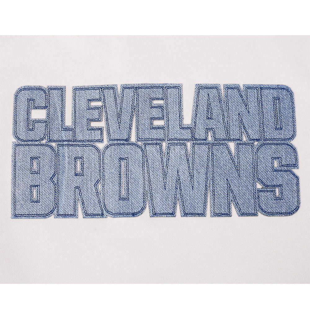 NFL CLEVELAND BROWNS VARSITY BLUES WOMEN'S  FLC CREWNECK (LINEN) - Image 8