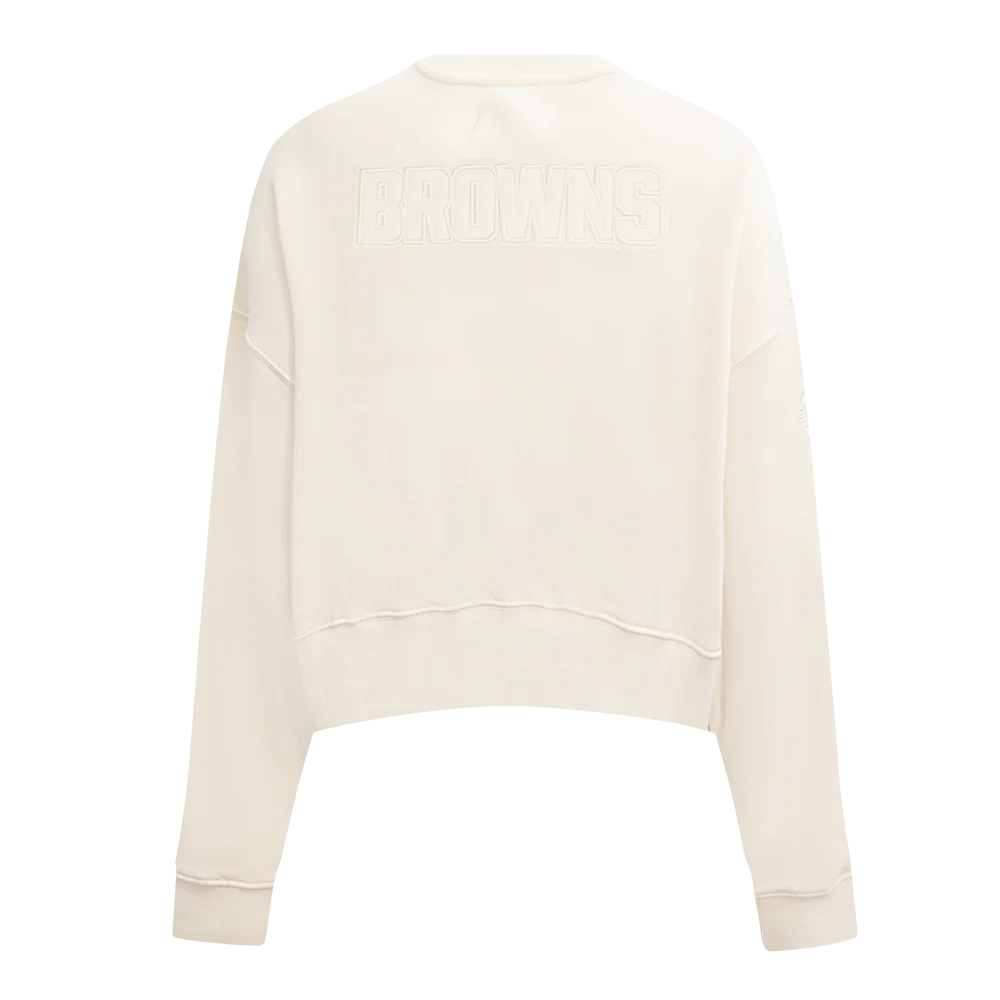 NFL CLEVELAND BROWNS NEUTRAL FLEECE CREWNECK (EGGSHELL) - Image 3