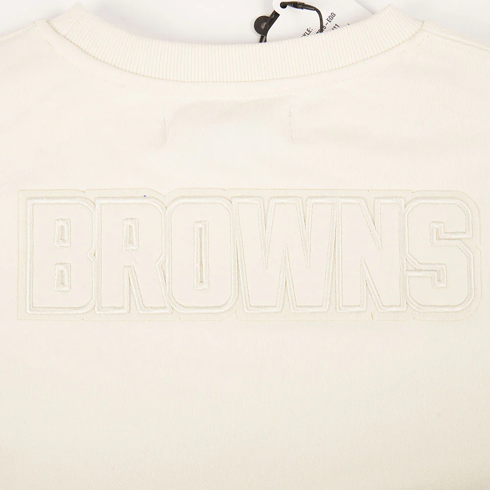 NFL CLEVELAND BROWNS NEUTRAL FLEECE CREWNECK (EGGSHELL) - Image 6