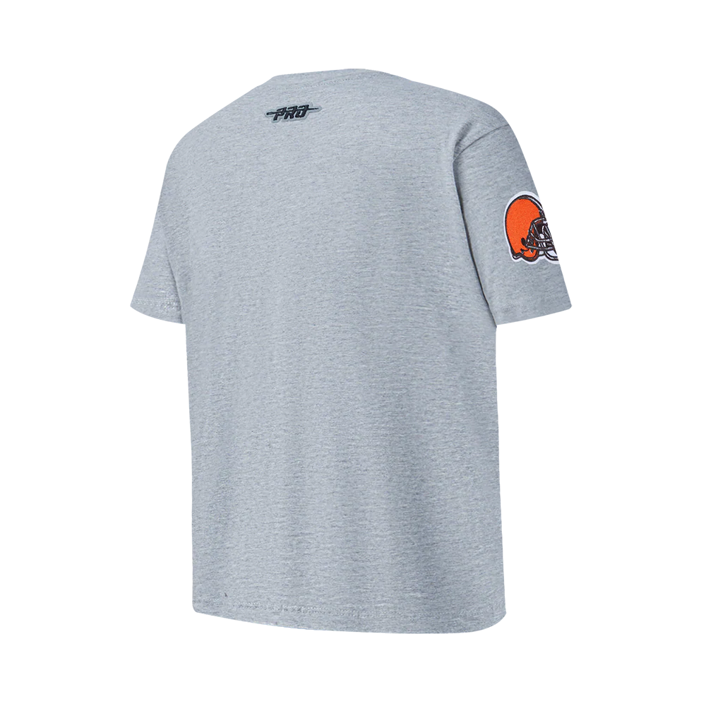 NFL CLEVELAND BROWNS CLASSIC LITTLE BOY'S SS TEE (HEATHER GREY) - Image 2