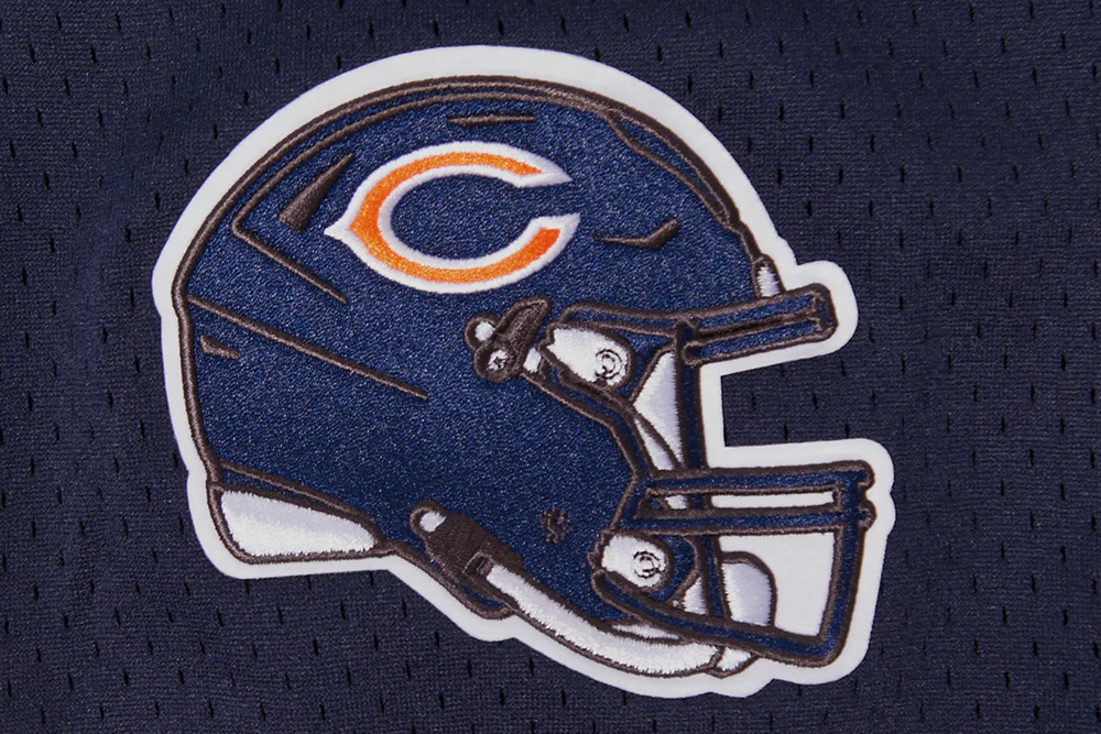 NFL CHICAGO BEARS SCRIPT TAIL MEN'S MESH BUTTON DOWN SHIRT (MIDNIGHT NAVY/ORANGE) - Image 6