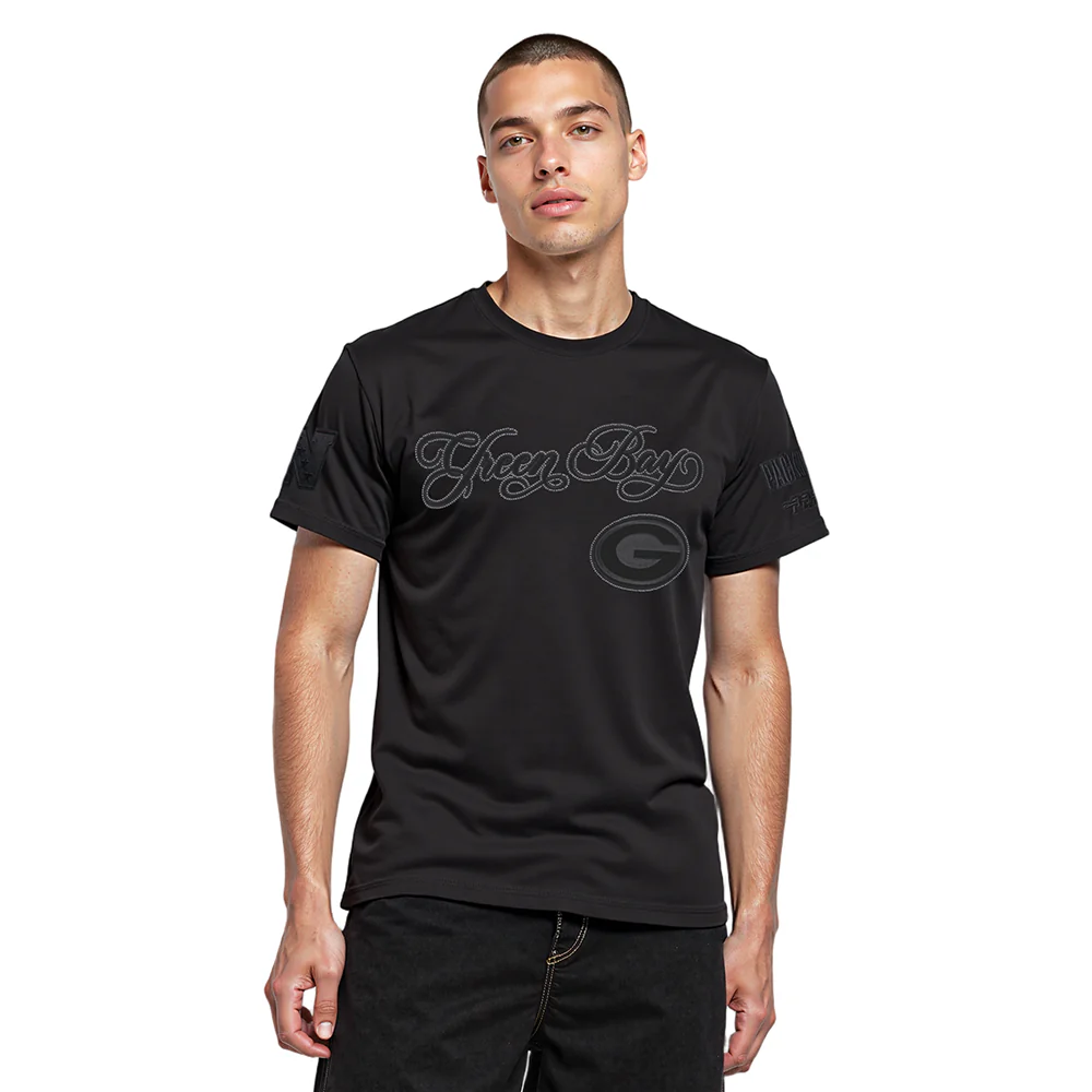 NFL CHICAGO BEARS REBEL ATHLETICS STACKED LOGO MEN'S SJ TEE (BLACK)