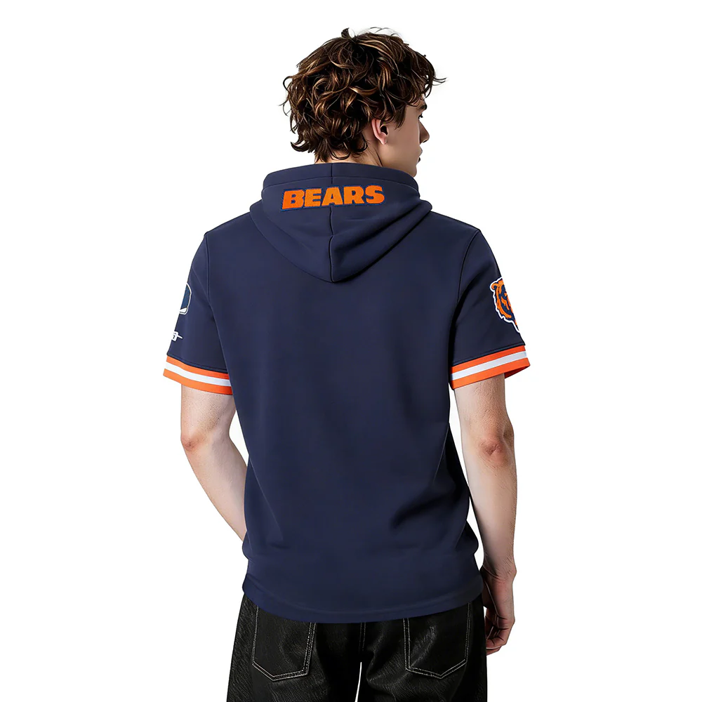 NFL CHICAGO BEARS CALEB WILLIAMS #18 CLASSIC PNN MEN'S SS PO HOODIE (MIDNIGHT NAVY/ORANGE) - Image 2