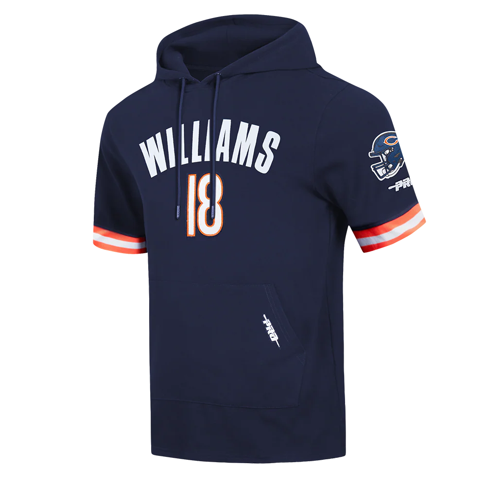 NFL CHICAGO BEARS CALEB WILLIAMS #18 CLASSIC PNN MEN'S SS PO HOODIE (MIDNIGHT NAVY/ORANGE) - Image 3