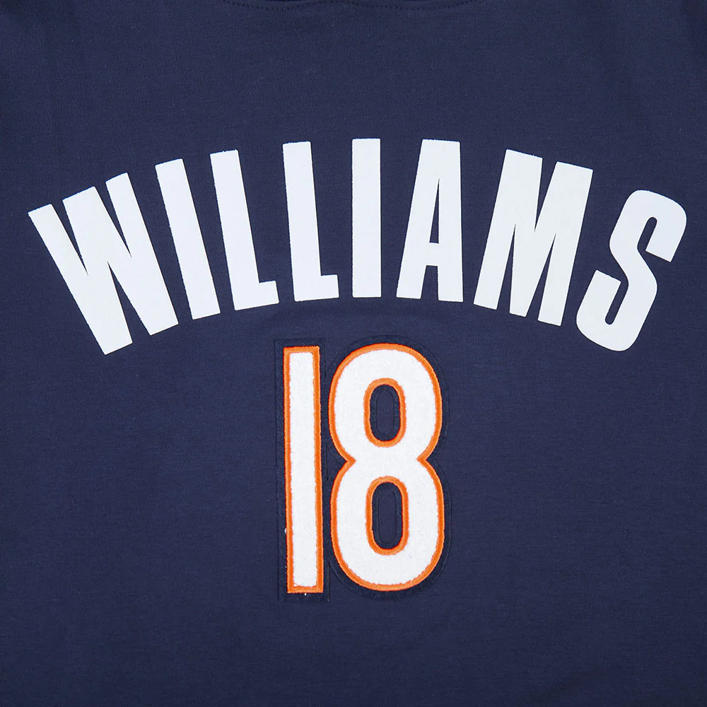 NFL CHICAGO BEARS CALEB WILLIAMS #18 CLASSIC PNN MEN'S SS PO HOODIE (MIDNIGHT NAVY/ORANGE) - Image 7