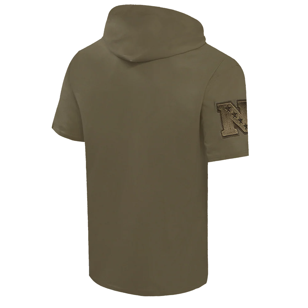 NFL CHICAGO BEARS NEUTRAL COTTON JERSEY SHORT SLEEVE PULLOVER HOODIE (DARK TAUPE) - Image 3
