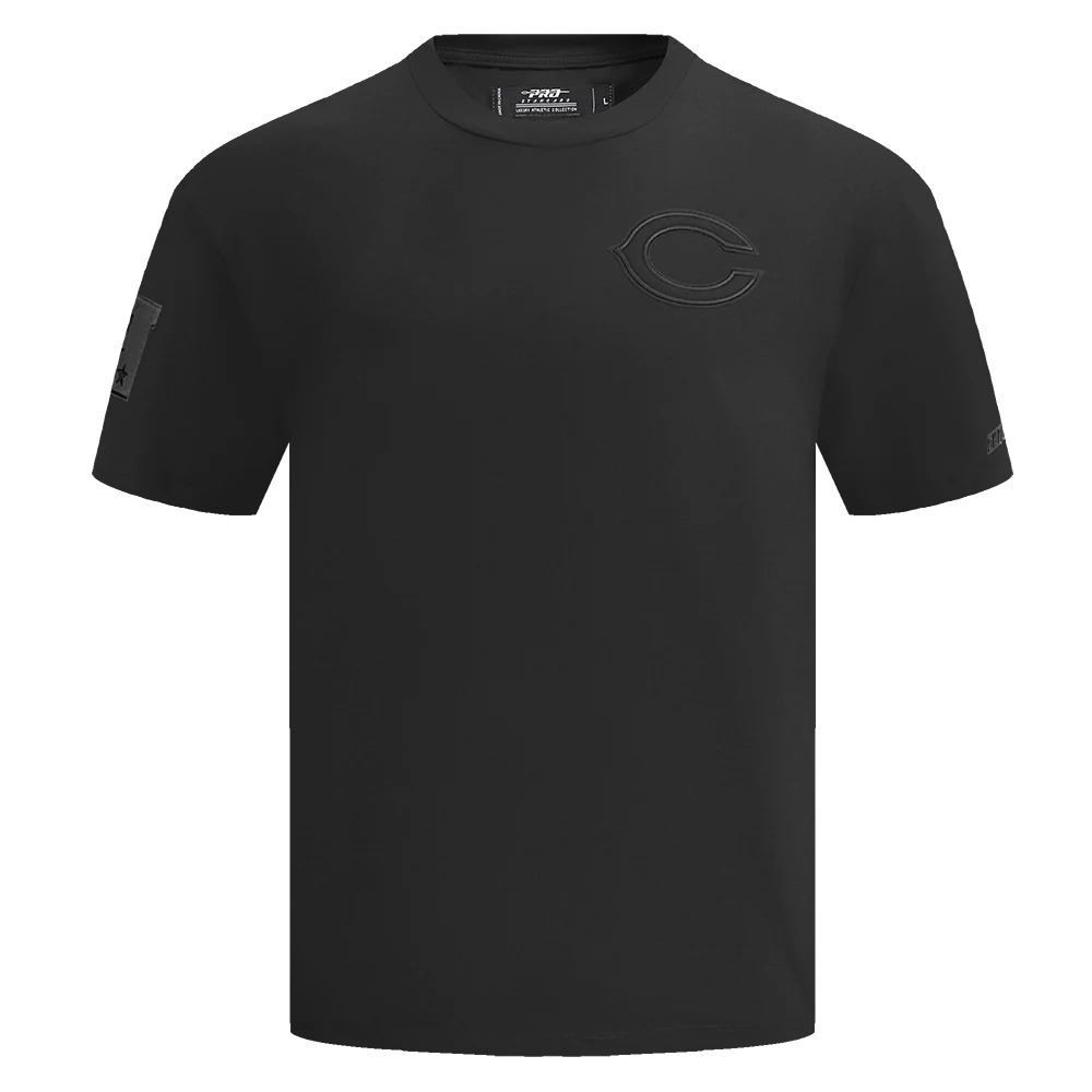NFL CHICAGO BEARS NEUTRAL COTTON JERSEY DROP SHOULDER TEE (BLACK)