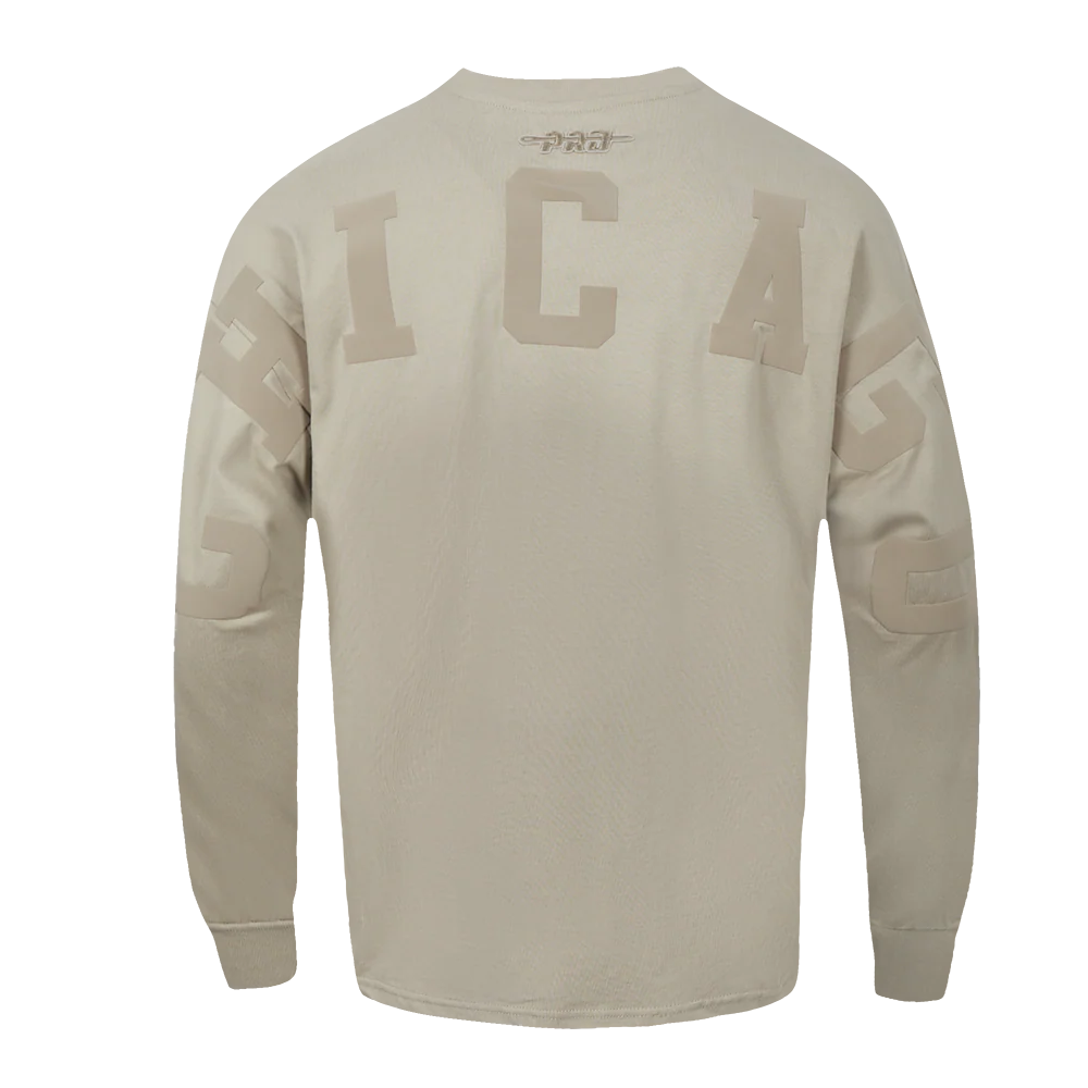 NFL CHICAGO BEARS WINGSPAN MEN'S DROP SHOULDER LS TEE (TAUPE) - Image 5