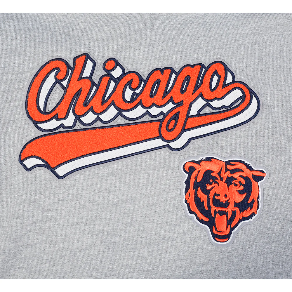 NFL CHICAGO BEARS SCRIPT TAIL MEN'S RIB FLC PO HOODIE (HEATHER GREY/MIDNIGHT NAVY/ORANGE) - Image 12