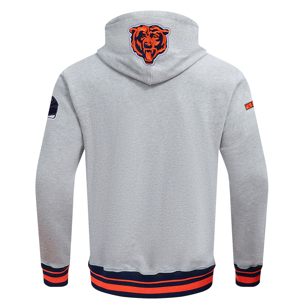 NFL CHICAGO BEARS SCRIPT TAIL MEN'S RIB FLC PO HOODIE (HEATHER GREY/MIDNIGHT NAVY/ORANGE) - Image 7