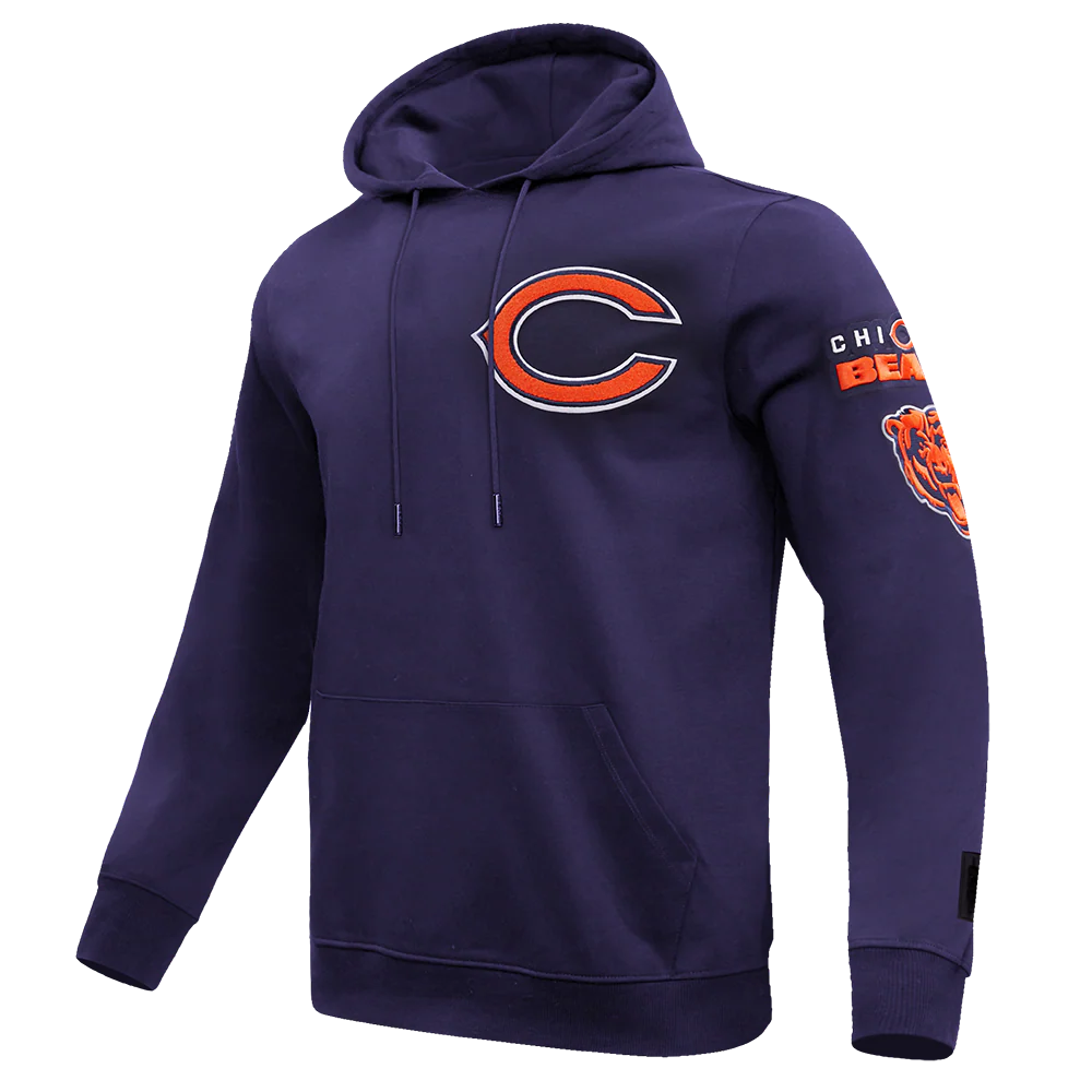 NFL CHICAGO BEARS CLASSIC CHENILLE MEN'S PULLOVER HOODIE (MIDNIGHT NAVY) - Image 2