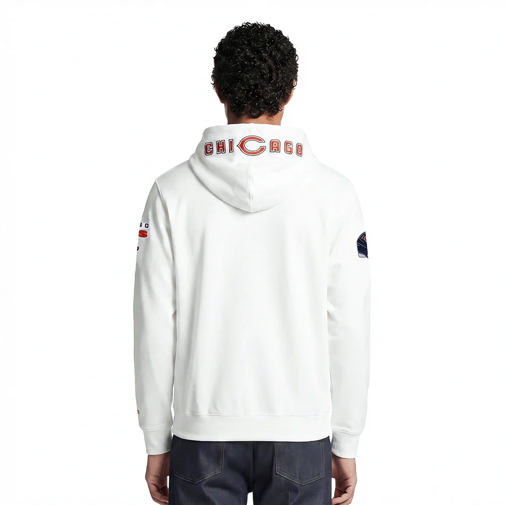 NFL CHICAGO BEARS CLASSIC CHENILLE MEN'S PULLOVER HOODIE (WHITE) - Image 2