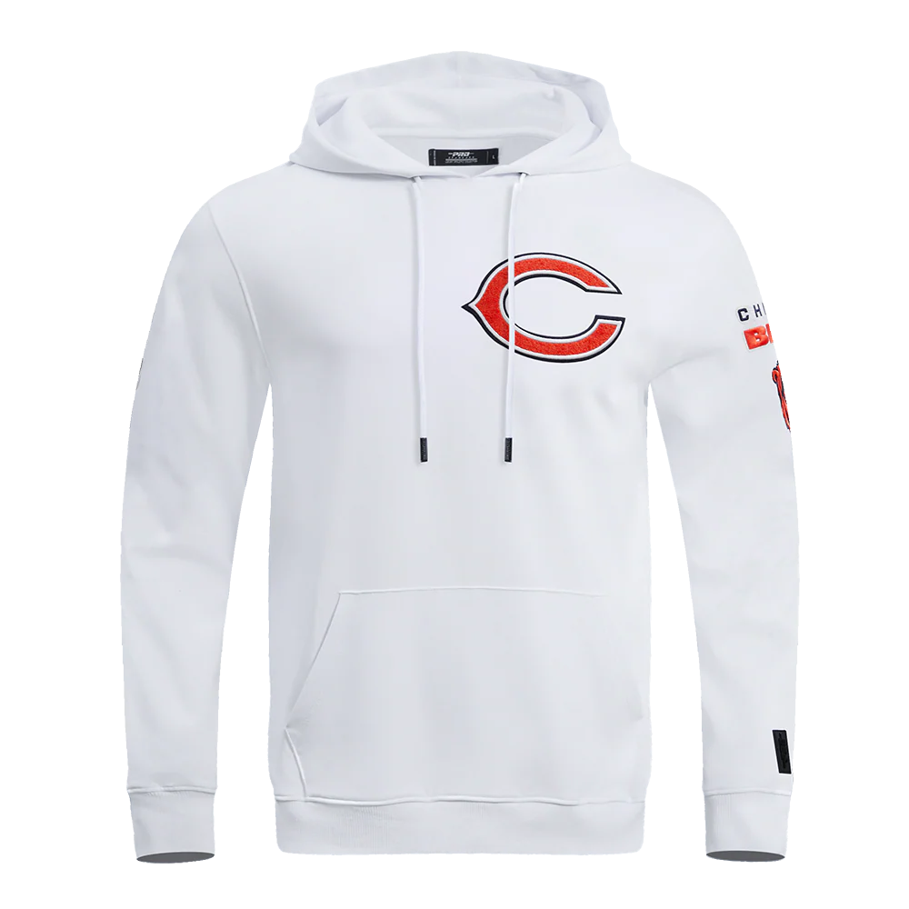 NFL CHICAGO BEARS CLASSIC CHENILLE MEN'S PULLOVER HOODIE (WHITE) - Image 3