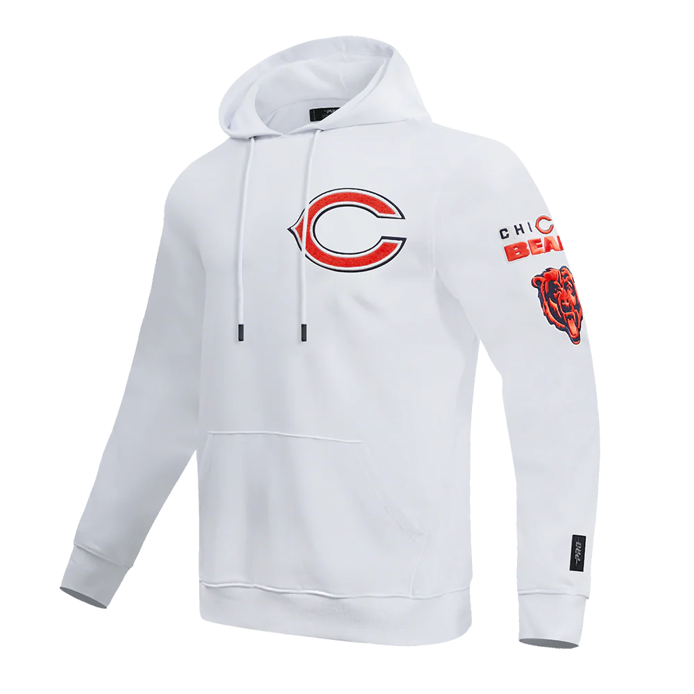 NFL CHICAGO BEARS CLASSIC CHENILLE MEN'S PULLOVER HOODIE (WHITE) - Image 4