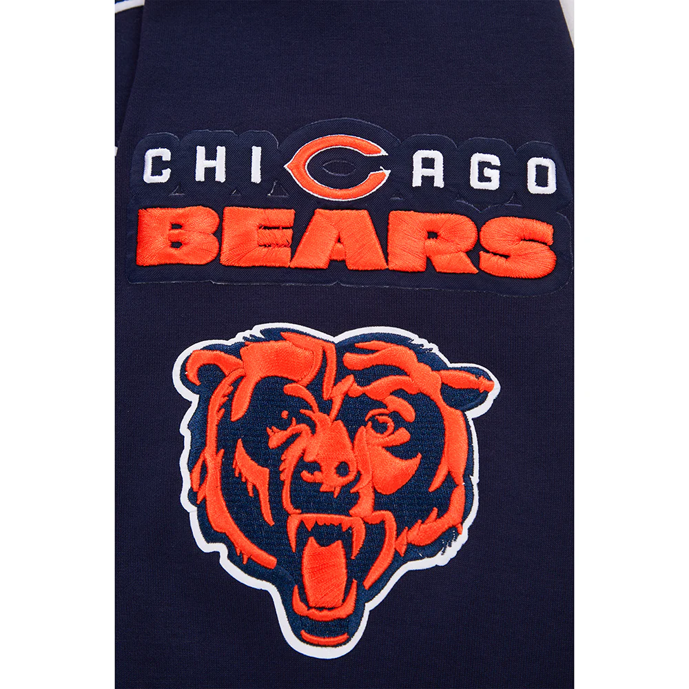 NFL CHICAGO BEARS CLASSIC CHENILLE MEN'S FULL ZIP HOODIE  (MIDNIGHT NAVY) - Image 12