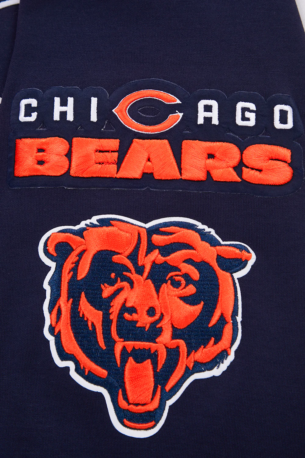 NFL CHICAGO BEARS CLASSIC CHENILLE MEN'S FULL ZIP HOODIE  (MIDNIGHT NAVY) - Image 14
