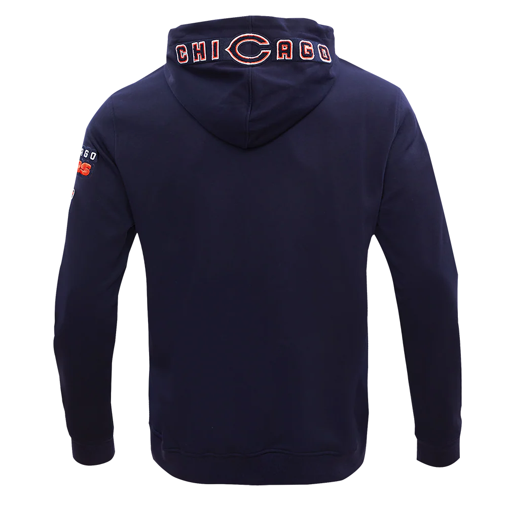 NFL CHICAGO BEARS CLASSIC CHENILLE MEN'S FULL ZIP HOODIE  (MIDNIGHT NAVY) - Image 7