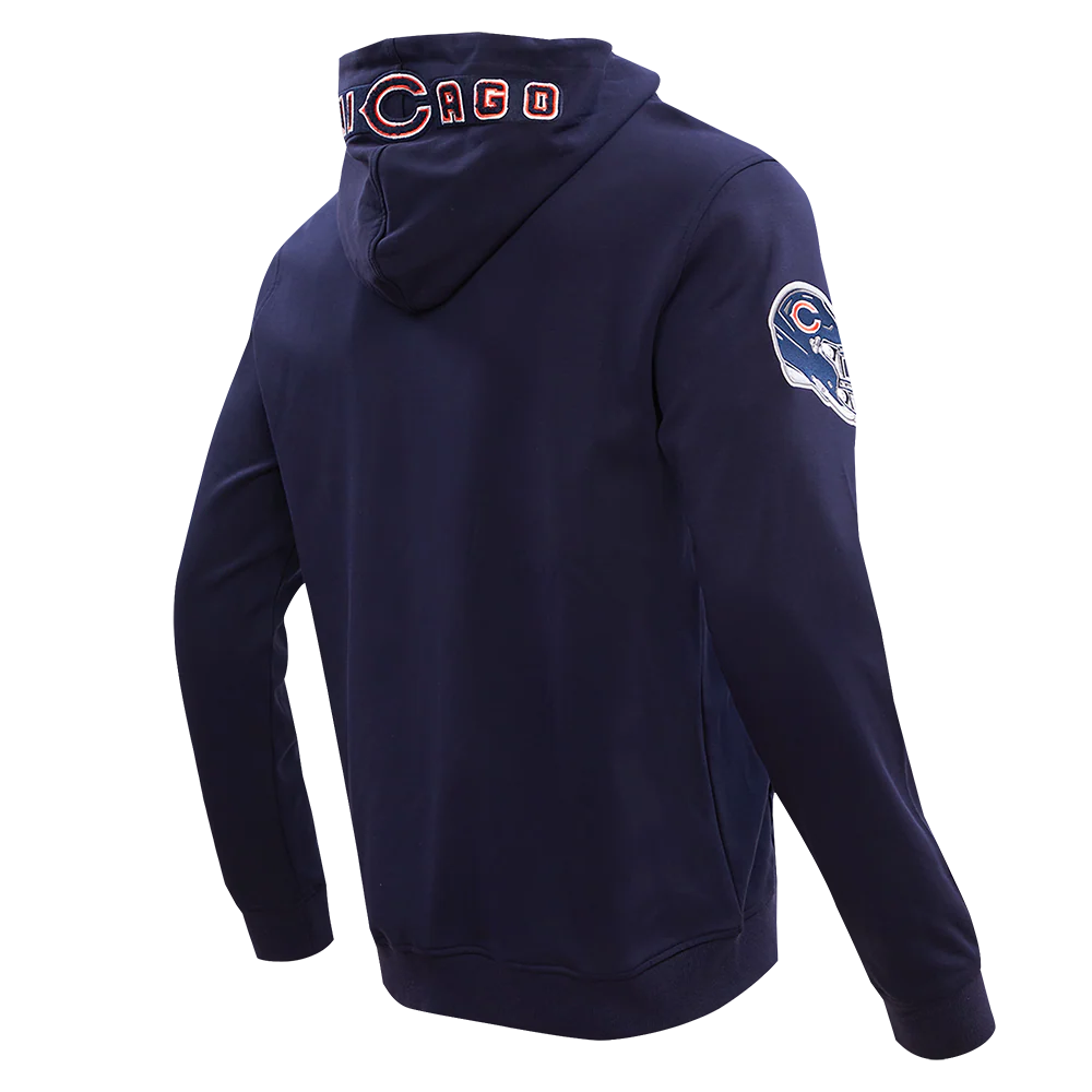 NFL CHICAGO BEARS CLASSIC CHENILLE MEN'S FULL ZIP HOODIE  (MIDNIGHT NAVY) - Image 8