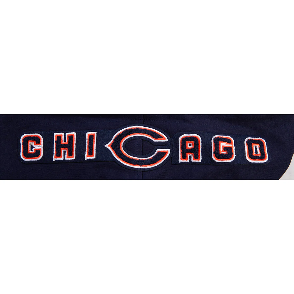 NFL CHICAGO BEARS CLASSIC CHENILLE MEN'S FULL ZIP HOODIE  (MIDNIGHT NAVY) - Image 9