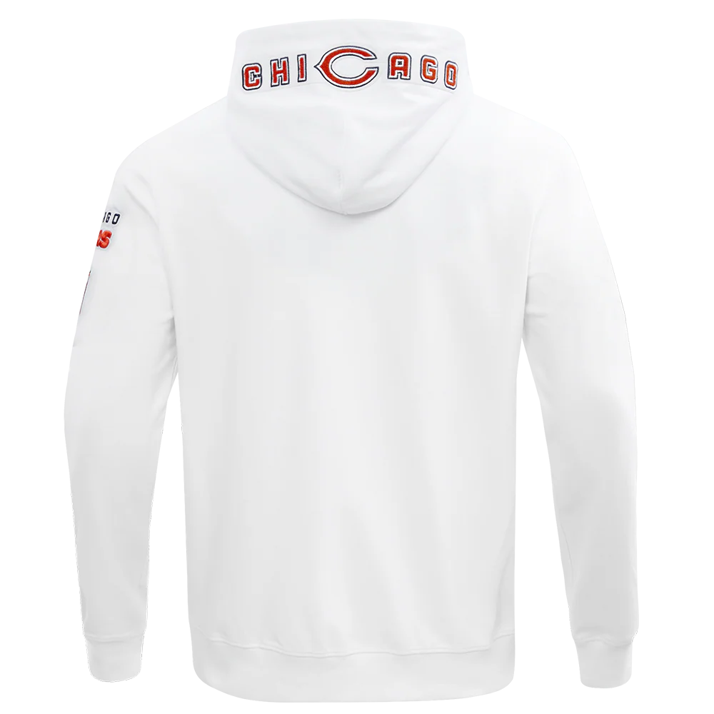 NFL CHICAGO BEARS CLASSIC CHENILLE MEN'S FULL ZIP HOODIE (WHITE) - Image 7