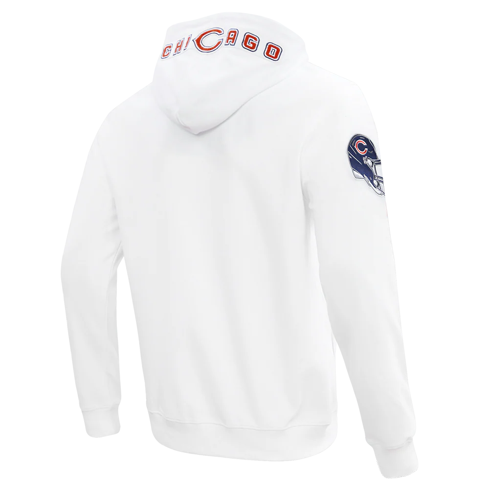 NFL CHICAGO BEARS CLASSIC CHENILLE MEN'S FULL ZIP HOODIE (WHITE) - Image 8