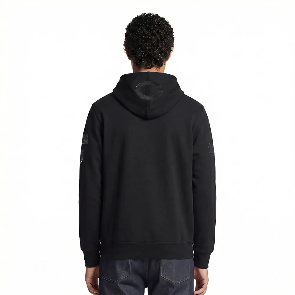 NFL CHICAGO BEARS TRIPLE BLACK MEN'S PULLOVER HOODIE (TRIPLE BLACK) - Image 2