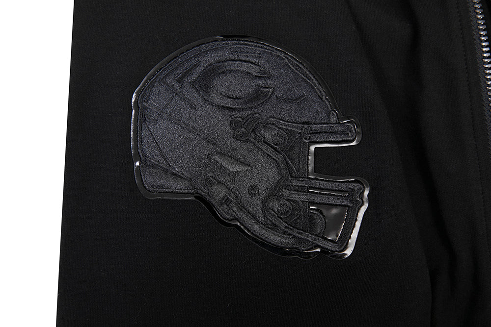 NFL CHICAGO BEARS TRIPLE BLACK FULL ZIP HOODIE  (TRIPLE BLACK) - Image 13
