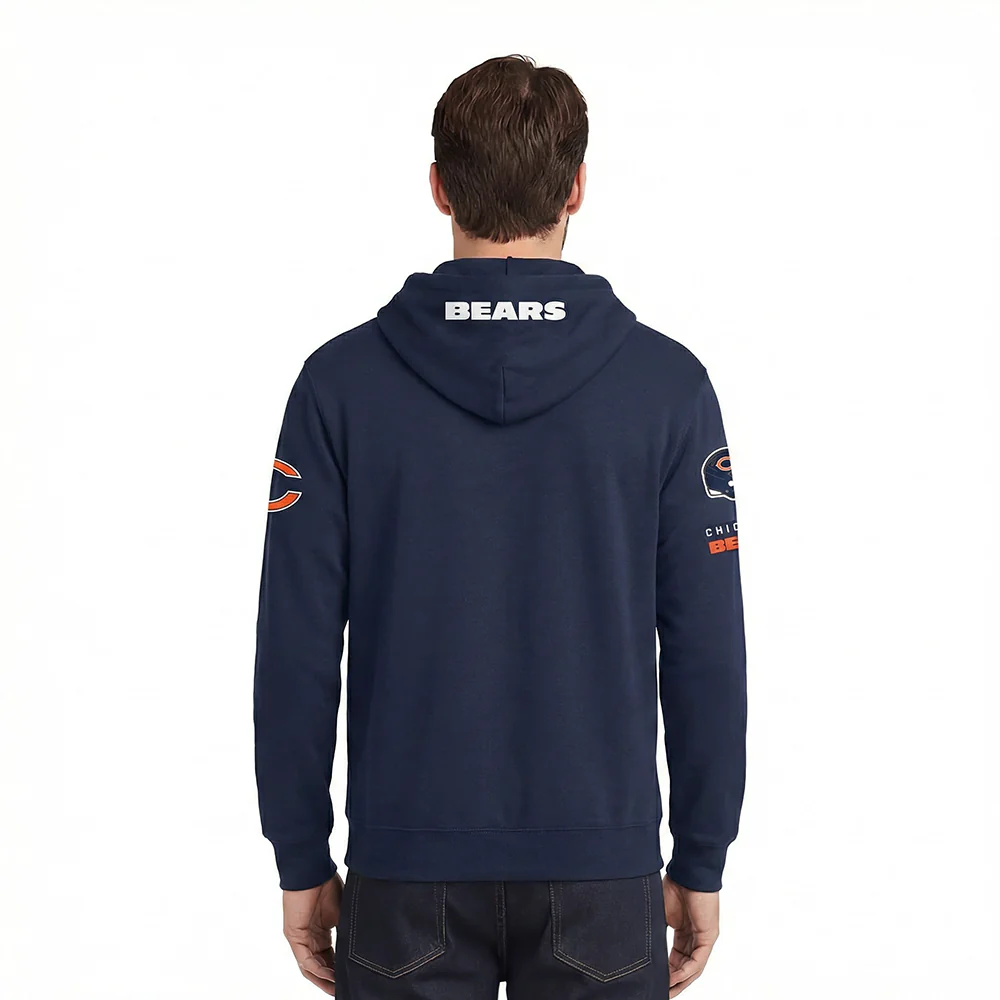 NFL CHICAGO BEARS OLD ENGLISH MEN'S PO HOODIE (MIDNIGHT NAVY) - Image 2