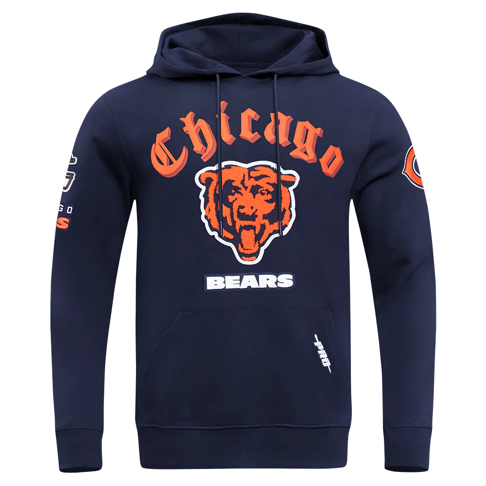 NFL CHICAGO BEARS OLD ENGLISH MEN'S PO HOODIE (MIDNIGHT NAVY) - Image 5