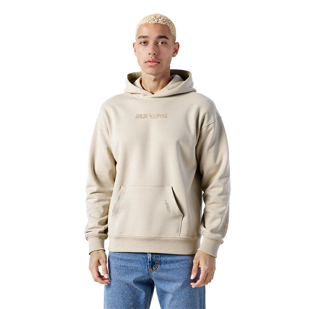 NFL CHICAGO BEARS WINGSPAN MEN'S DROP SHOULDER FLC PO HOODIE (TAUPE) - Image 2