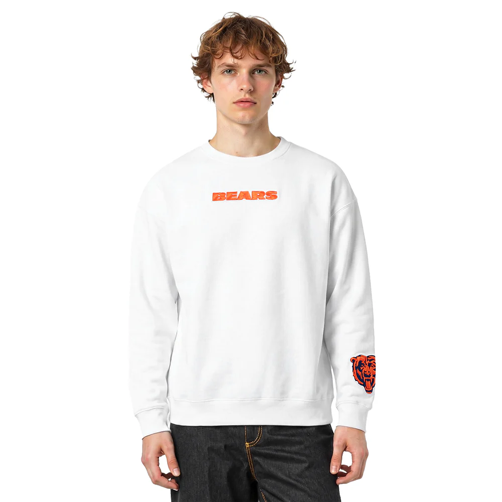 NFL CHICAGO BEARS WINGSPAN MEN'S DROP SHOULDER FLC CREWNECK (WHITE) - Image 2