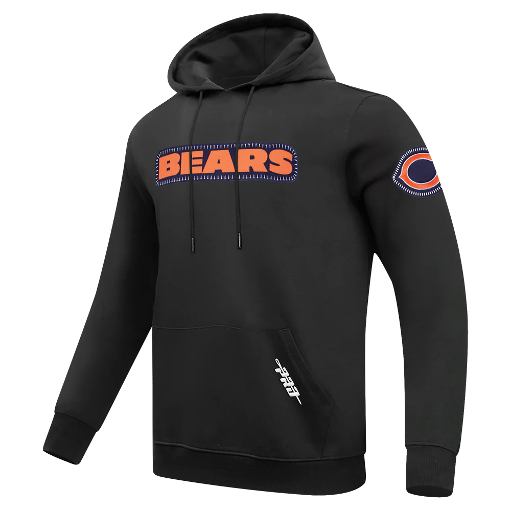 NFL CHICAGO BEARS DIY PICK STITCH MEN'S DOUBLE KNIT PULLOVER HOODIE (BLACK) - Image 14