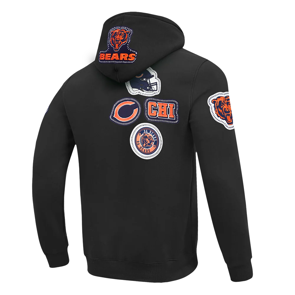 NFL CHICAGO BEARS DIY PICK STITCH MEN'S DOUBLE KNIT PULLOVER HOODIE (BLACK) - Image 15