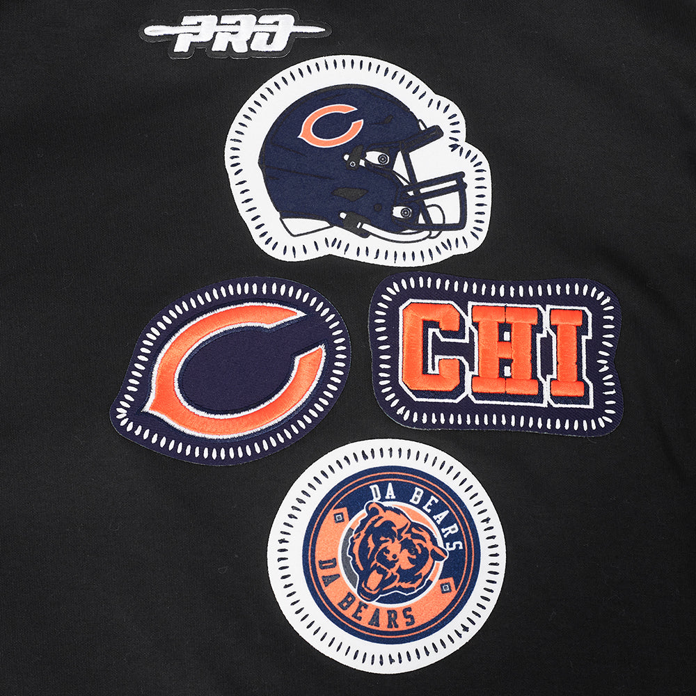 NFL CHICAGO BEARS DIY PICK STITCH MEN'S DOUBLE KNIT PULLOVER HOODIE (BLACK) - Image 7