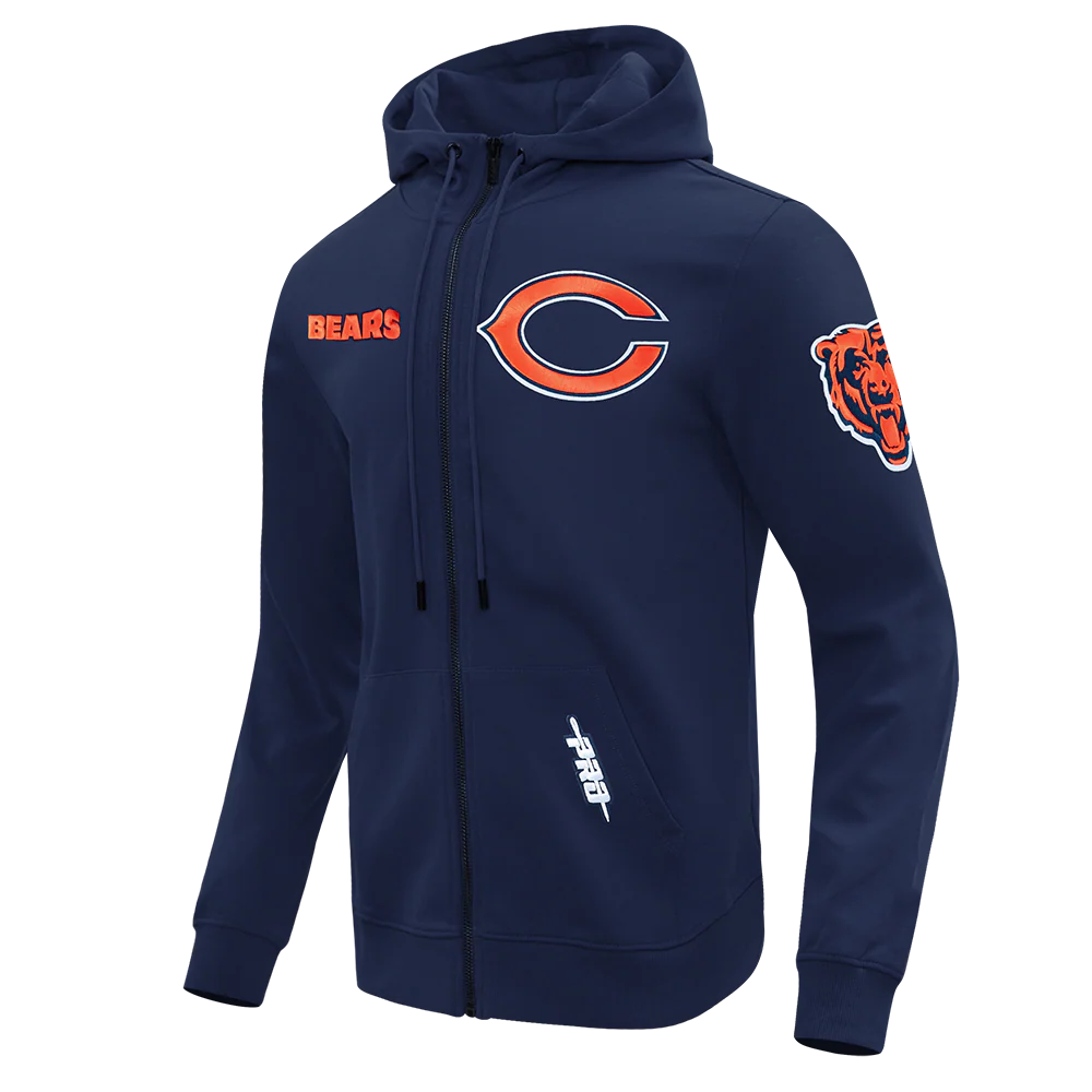 NFL CHICAGO BEARS CLASSIC WIND SUIT MEN'S WOVEN FULL ZIP PULLOVER HOODIE (MIDNIGHT NAVY) - Image 2