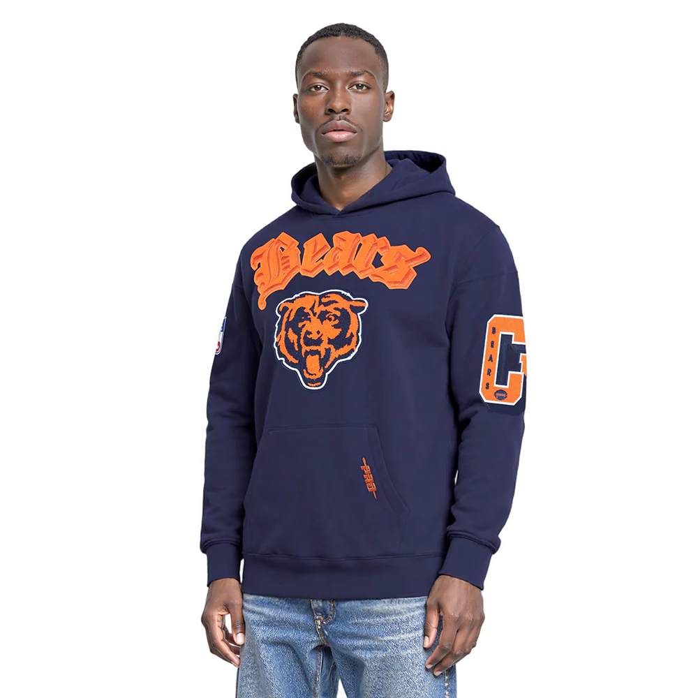 NFL CHICAGO BEARS BEST OF MEN'S DROP SHOULDER FLC PO HOODIE (MIDNIGHT NAVY) - Image 2