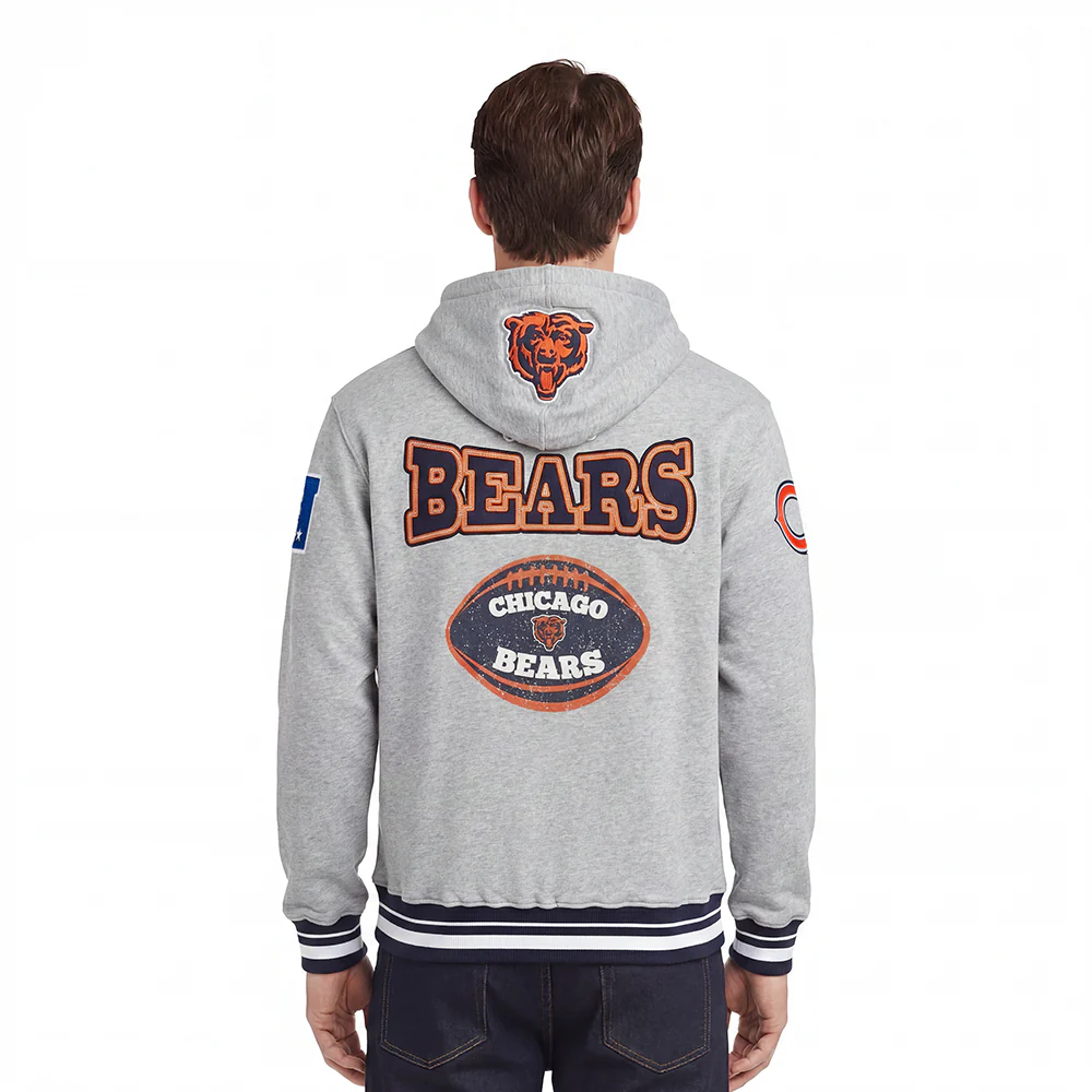 NFL CHICAGO BEARS DAY ONE MEN'S PULL OVER HOODIE (HEATHER GREY/MIDNIGHT NAVY) - Image 4