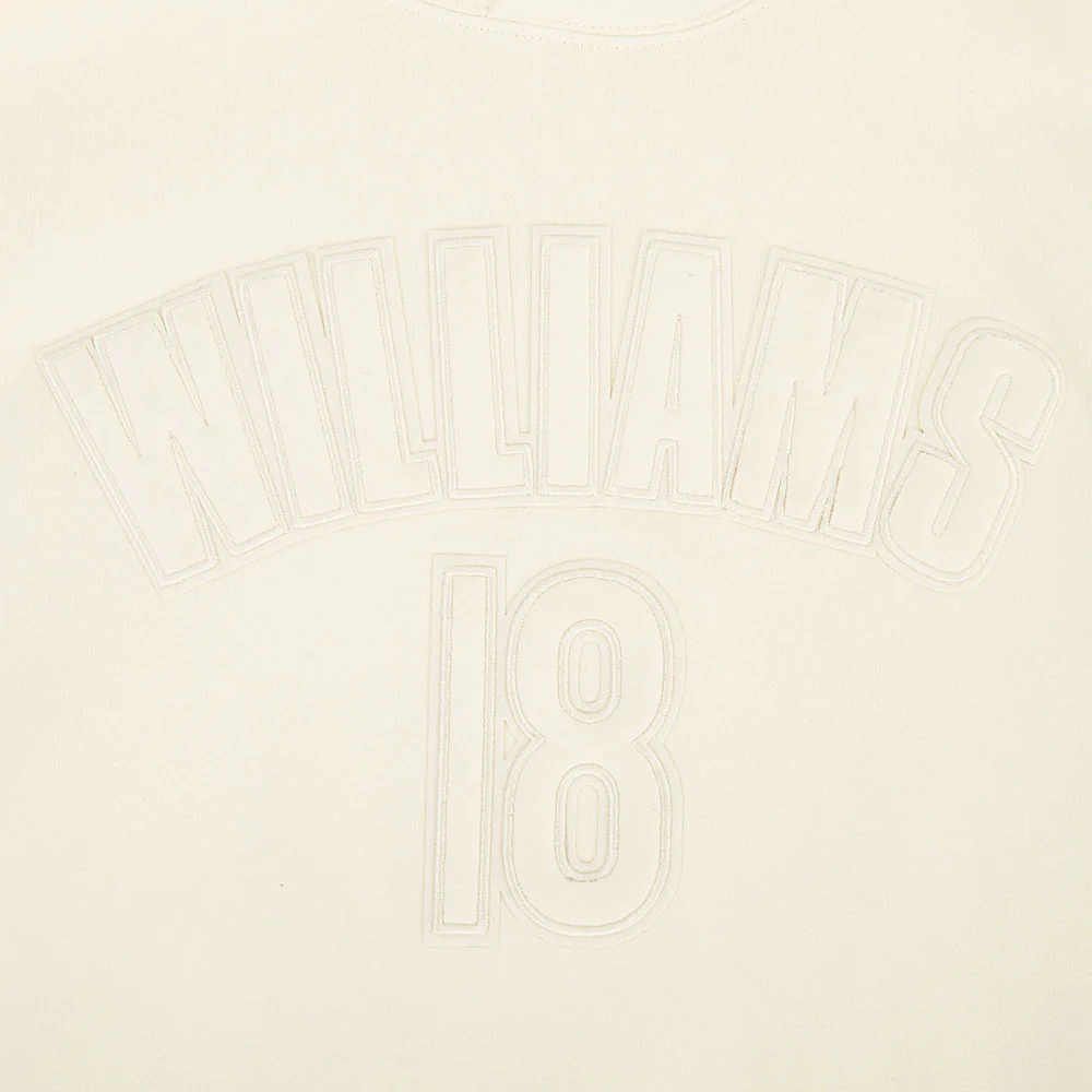 NFL CHICAGO BEARS CALEB WILLIAMS #18 NEUTRAL MEN'S DROP SHOULDER FLC (EGGSHELL) - Image 5