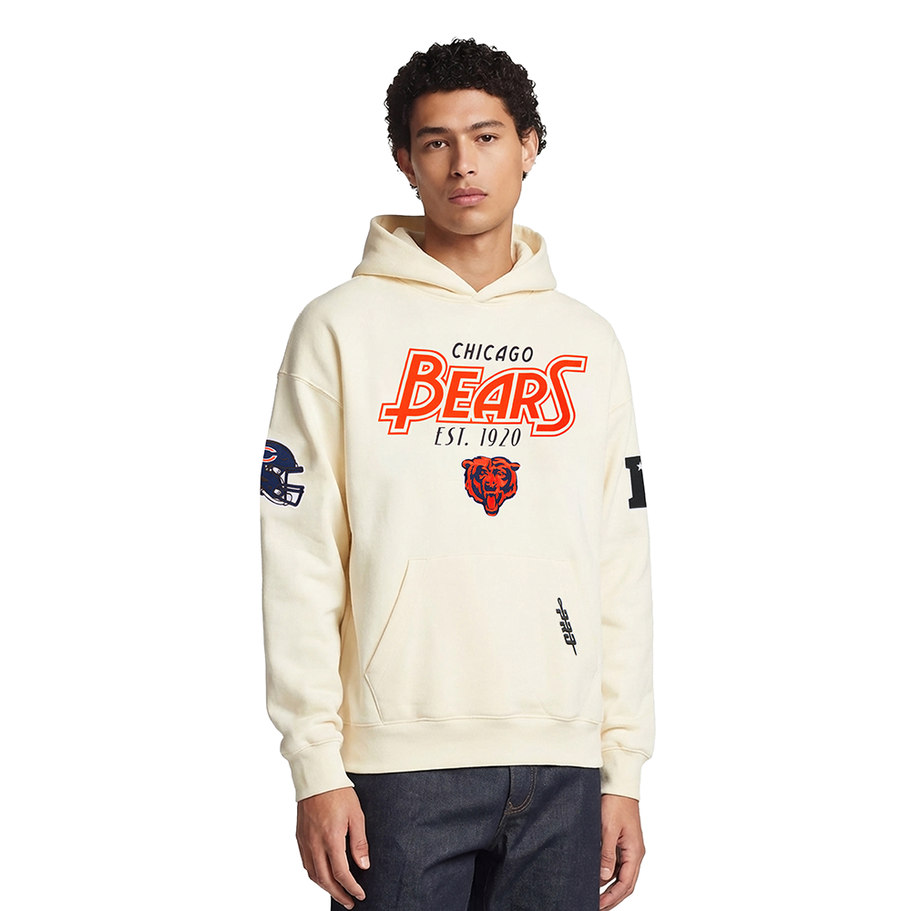 NFL CHICAGO BEARS PARADISE MEN'S PULL OVER HOODIE (EGGSHELL)