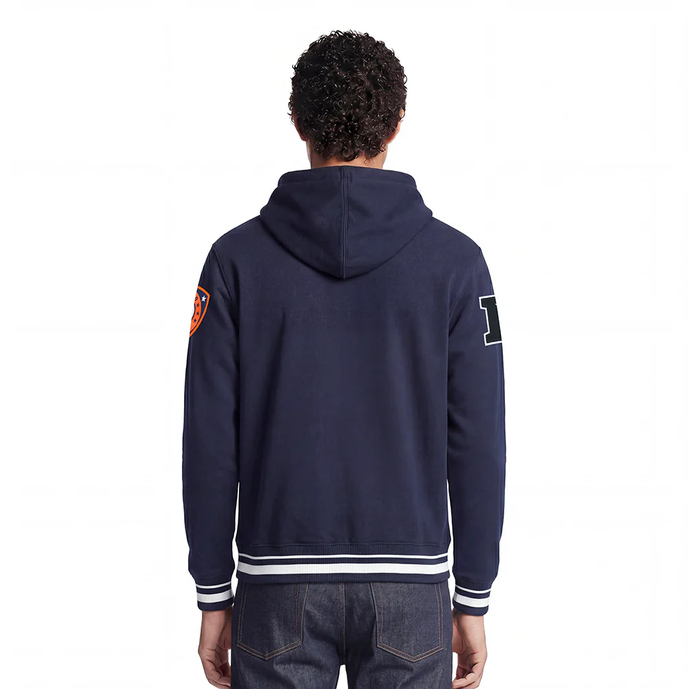 NFL CHICAGO BEARS LETTERMAN MEN'S PULL OVER HOODIE (MIDNIGHT NAVY) - Image 2