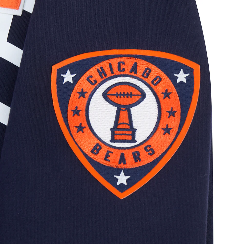 NFL CHICAGO BEARS LETTERMAN MEN'S PULL OVER HOODIE (MIDNIGHT NAVY) - Image 6